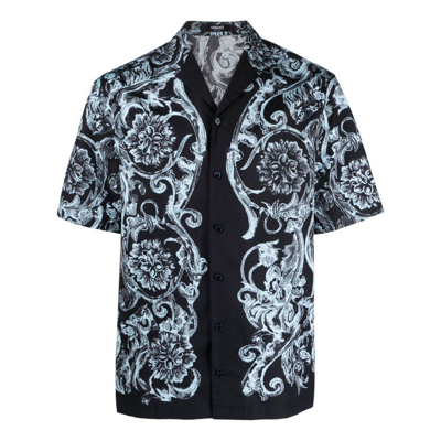 Versace Shirts In Black/blue