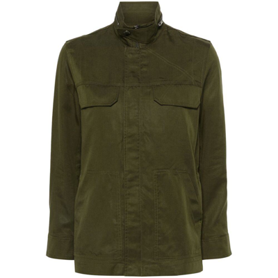 Zadig & Voltaire Embroidered-slogan Shirt Jacket In Military