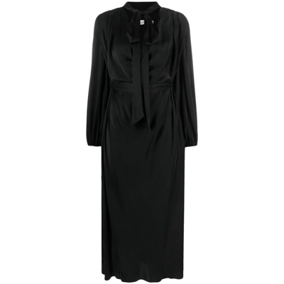 Zimmermann Silk Bollow Dress In Black