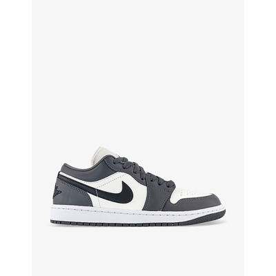 Nike Womens Sail Off Noir Air Jordan 1 Low Panelled Leather Low-top Trainers