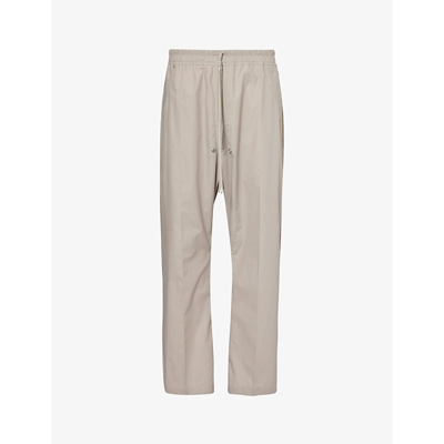 Rick Owens Mens Pearl Bela Dropped-crotch Straight-leg Cotton Trousers