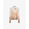 ACNE STUDIOS ACNE STUDIOS WOMEN'S GREY MULTI DENISE FLORAL-PRINT WOVEN TOP