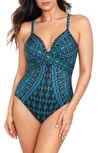 Miraclesuit Amarna Crisscross Escape One-piece Swimsuit In Black/ Multi