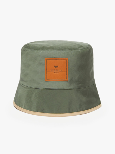 Max Mara Nylon And Gabardine Hat In Green