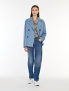 Max Mara Double-breasted Wool Pea Coat In Light Blue