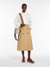 Max Mara Gabardine Wrap Skirt In Beige