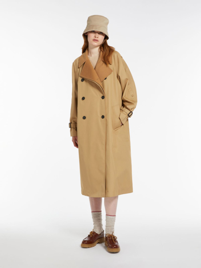 Max Mara Belted Water-repellent Cotton Trench Coat In Beige