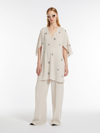 Max Mara Embroidered Cady Blouse In Beige