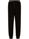 Dolce & Gabbana Logo-waistband Drawstring Track Pants In Black  