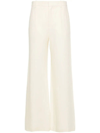 Chloé Chloe Women Cream Canvas Wide-leg Pant In Beige