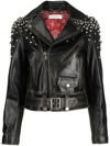 Golden Goose Leather Biker Jacket In Black  