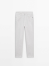 MASSIMO DUTTI SLIM-CROPPED-JEANS MIT HALBHOHEM BUND