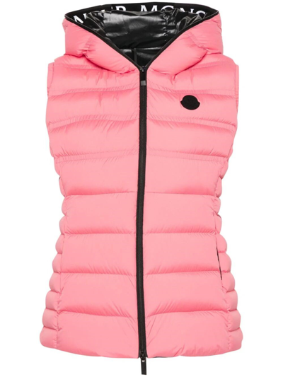 Moncler Aliterse Quilted Shell Down Vest In Pink