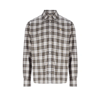Acne Studios Cotton Check Shirt In Grey