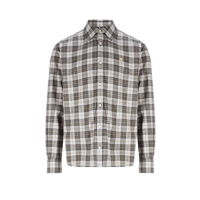 Acne Studios Cotton Check Shirt In Gray