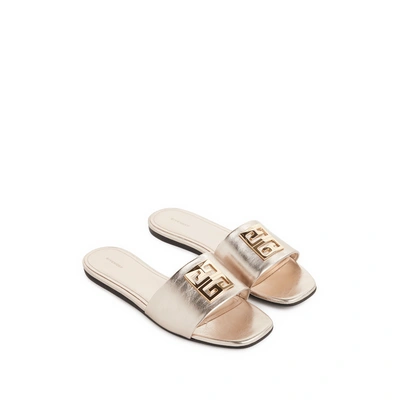 Givenchy Sliders With Logo In Gold