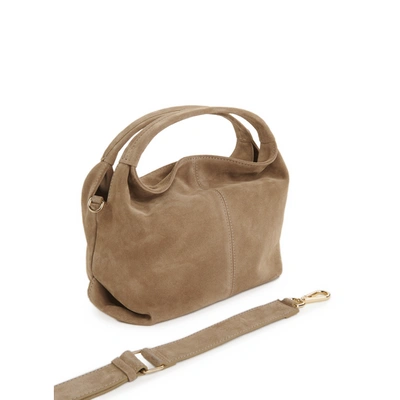 Manu Atelier Mini Gala Leather Handbag In Beige