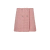 Versace Heritage Textured Tweed Medusa Double-breasted Mini Skirt In Pink