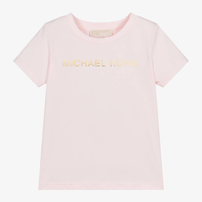 Michael Kors Kids' Girls Pink Organic Cotton T-shirt