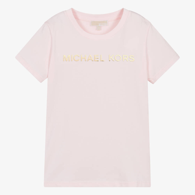 Michael Kors Teen Girls Pink Organic Cotton T-shirt