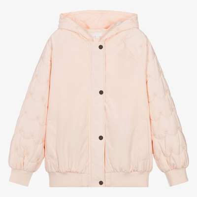 Chloé Teen Girls Pink Embroidered Jacket