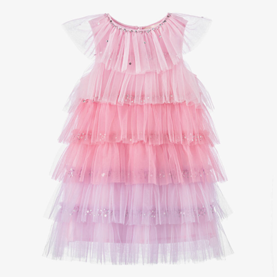 Tutu Du Monde Kids'  Girls Pink Tiered Ruffle Tulle Dress
