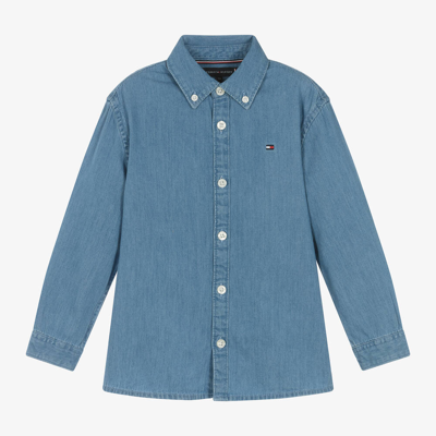 Tommy Hilfiger Babies' Boys Blue Cotton Chambray Shirt
