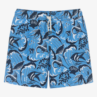 Ralph Lauren Teen Boys Blue Sea Print Swim Shorts