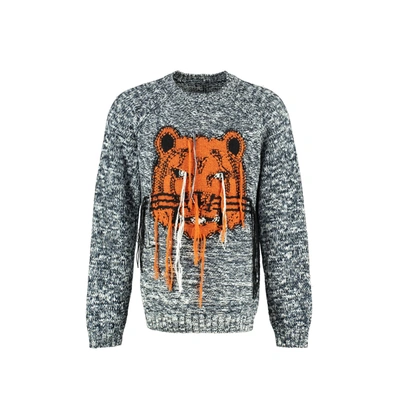 Kenzo Cotton Sweater In Gray