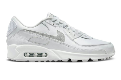Pre-owned Nike Air Max 90 Se Silver Glitter (women's) In White/photon Dust/metallic Silver