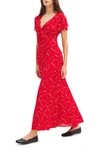 REFORMATION TALLEEN FLORAL RUFFLE MAXI DRESS