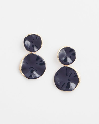 Chico's Navy Round Drop Earrings |  In Navy Blue