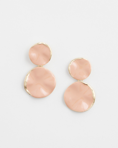 Chico's Pink Round Drop Earrings |  In Pink Clay