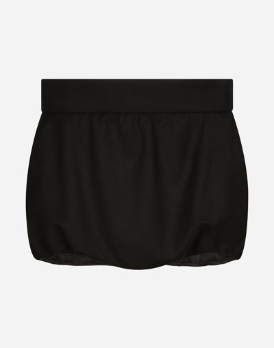 Dolce & Gabbana Cady High-waisted Panties In Black