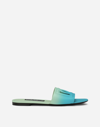 Dolce & Gabbana Logo-appliqué Ombré Slippers In Green
