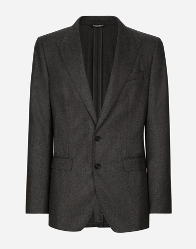 Dolce & Gabbana Single-breasted Wool Taormina-fit Jacket In Grey