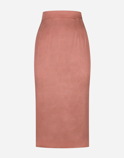 Dolce & Gabbana Silk-satin Pencil Midi Skirt In Pink