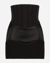 Dolce & Gabbana Bustier-waist Ruched Miniskirt In Black