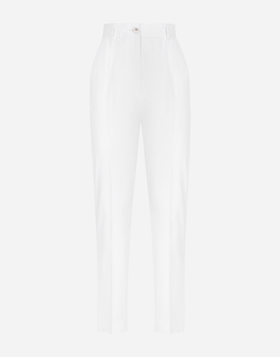 Dolce & Gabbana Cotton Trousers In White