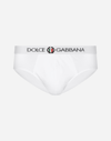 Dolce & Gabbana Elastic Waist Logo Briefs In White