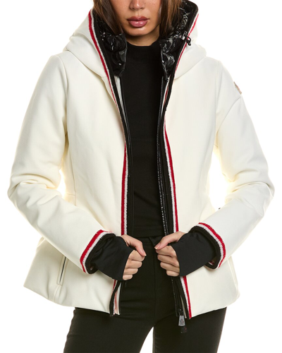 Moncler Wool-trim Down Coat In White