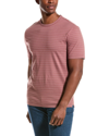 Vince Men's Garment-dyed Fleck Stripe T-shirt In Red