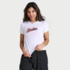 Nike Jordan Women's Slim Short-sleeve Graphic T-shirt In White/dune Red 