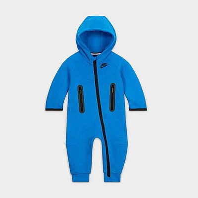 Nike Babies'  Infant Tech Fleece Hooded Coverall In Light Photo Blue