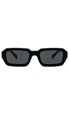 Prada Geometric Rectangle Acetate Sunglasses In É»‘è‰²