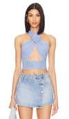 More To Come Kyla Halter Top In Blue