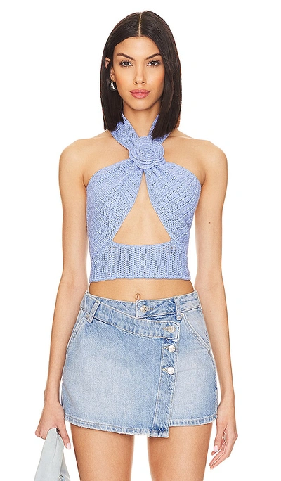 More To Come Kyla Halter Top In Blue