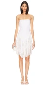 Norma Kamali X Revolve Fringe Dress In White