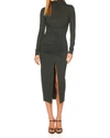 Susana Monaco Mock Gathered Dress In Hunter In Green