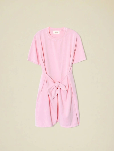 Xirena Emme Tie Front Cotton T-shirt Dress In Pink